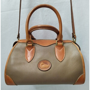 Dooney & Bourke Taupe Tan Pebbled Leather Doctor Satchel Bag - VTG Made in USA